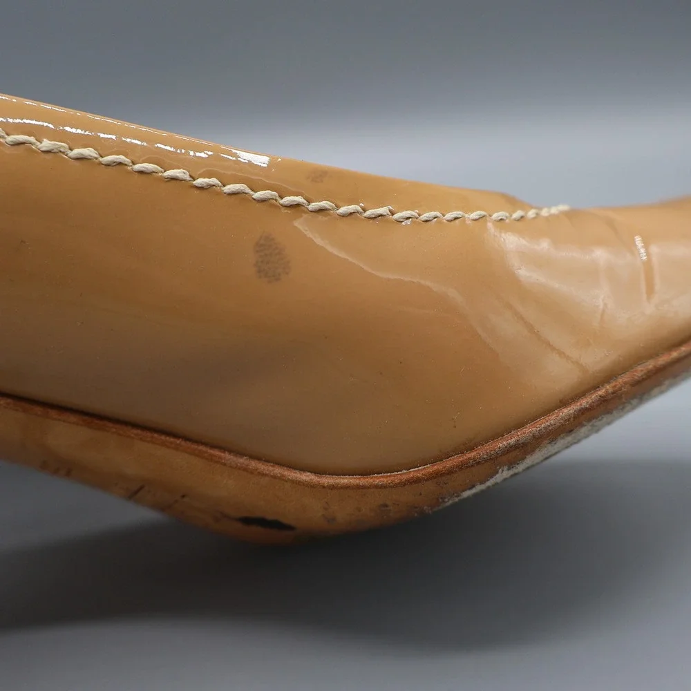 AGL Patent‎ Leather Pumps Womens 35.5 Tan Classic Old Money Career Professional